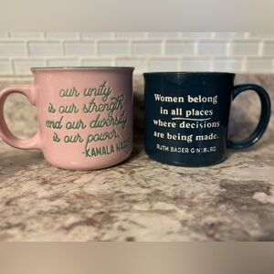 Eccolo Unity Mugs Ruth Bader Ginsburg & Kamala Harris quote 12-14oz stoneware